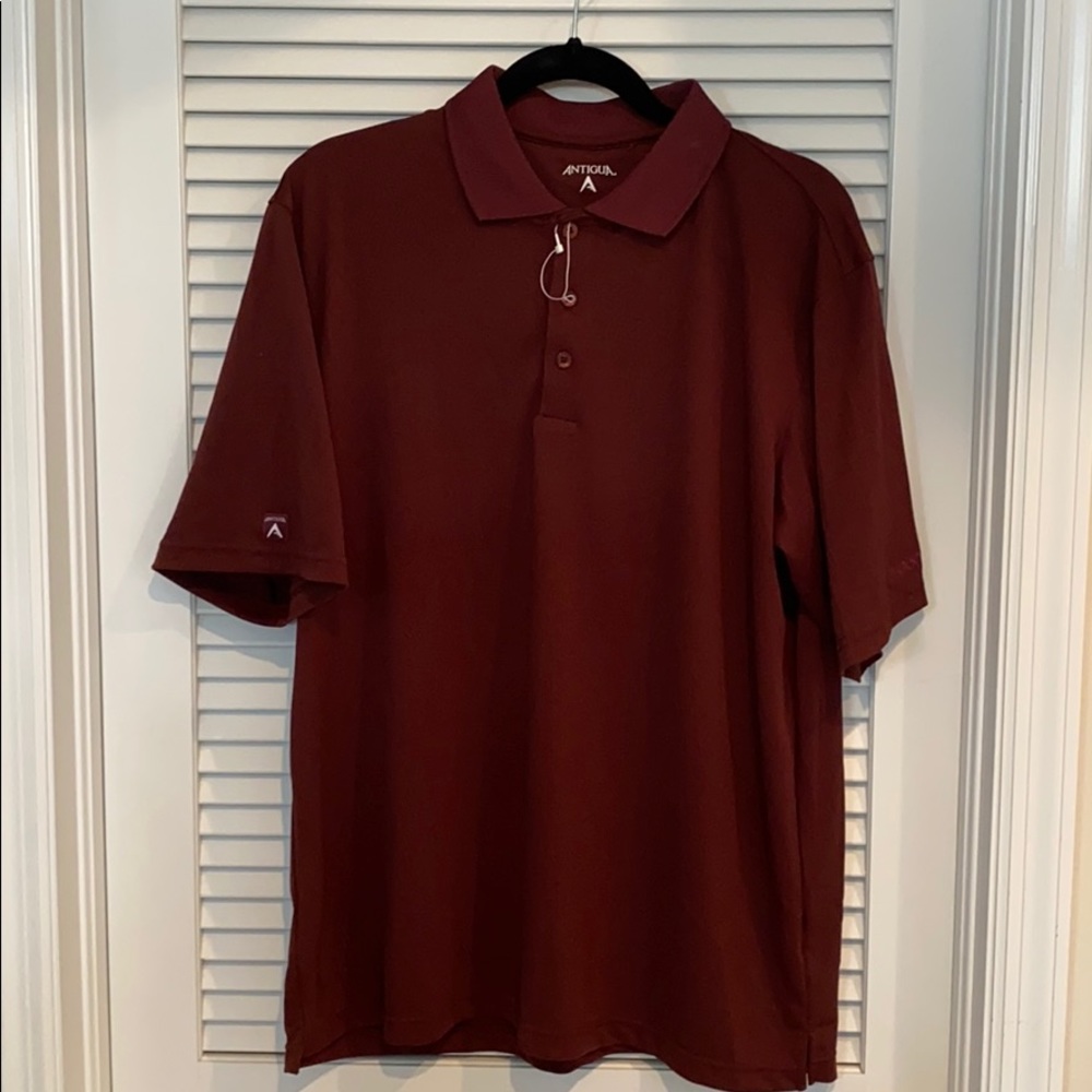 Antigua Burgundy golf shirt large